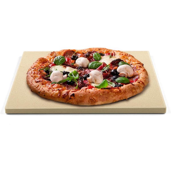 16 in. x 14 in. x 5/8 in. Cream Rectangular Thick Pizza Grilling Baking Stone