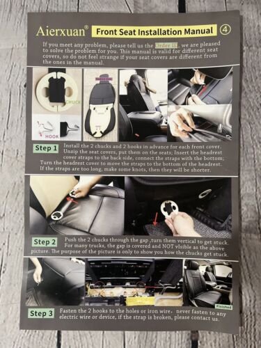 Aierxuan Faux Leather Full Set Seat Covers blk/white Chevy, GMC Sierra - '07-'23