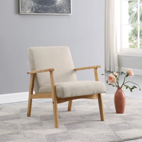 Morden Fort Modern Chair Accent Armchair with Wood Frame for Living Room