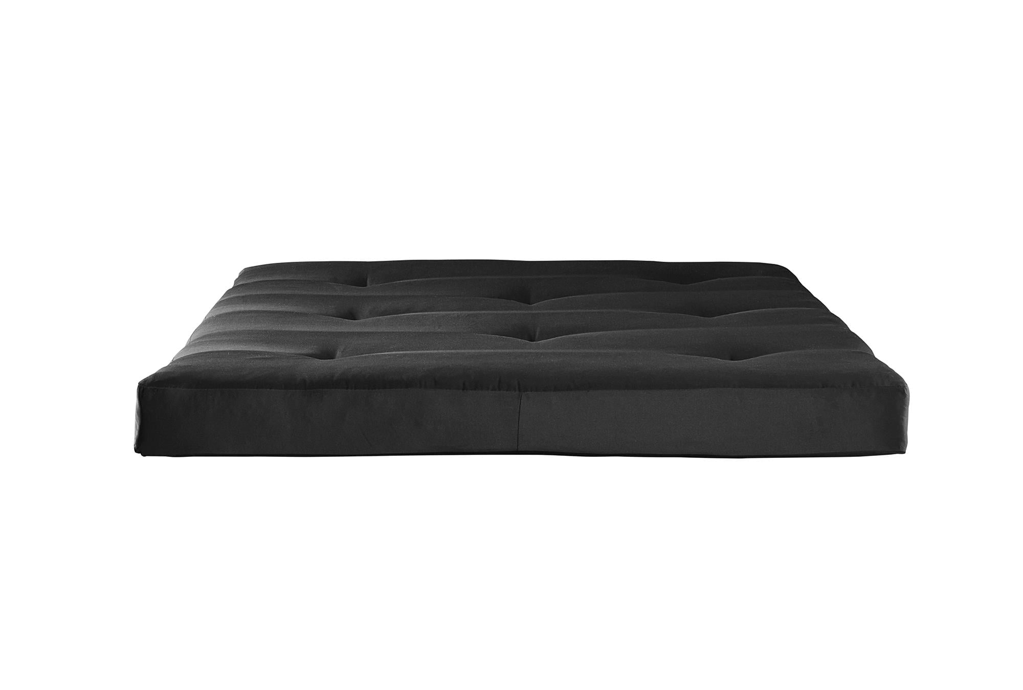 DHP Caden 6 Inch Futon Mattress with Tufted Cover and Recycled Polyester Fill, Full, Black