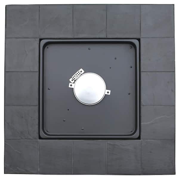 Liquid Propane Outdoor Patio Fire Table with Glass, Black