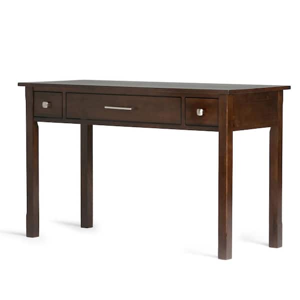 Avalon Solid Wood Contemporary 47 in. Wide Writing Office Desk in Rich Tobacco Brown