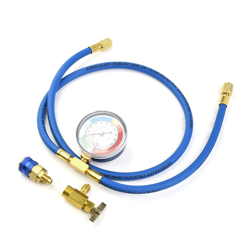 Car Auto Air Conditioning AC R134A Refrigerant Recharge Measuring Hose w/ Gauge