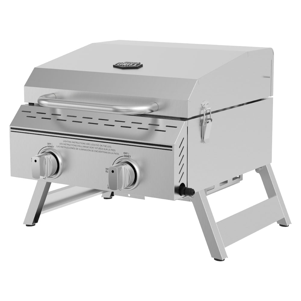 Grill 2 Burner Tabletop Propane Gas Grill in Stainless Steel