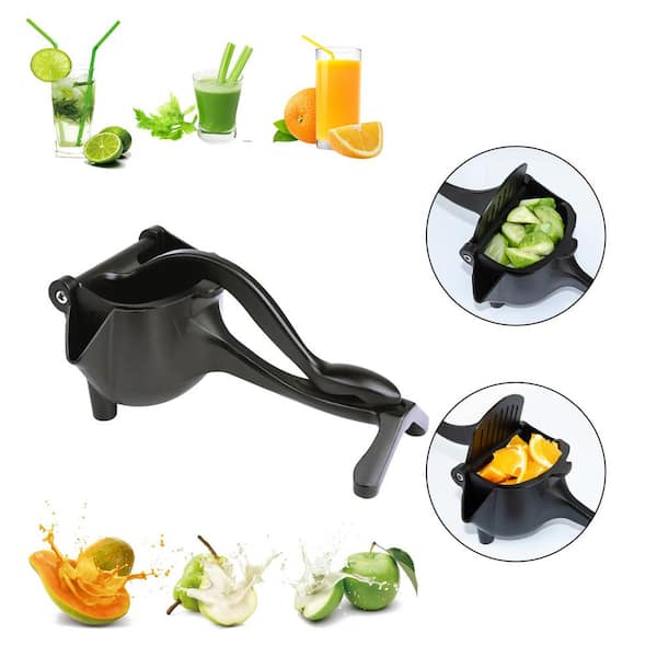 Black Manual Juicer Hand Press Lemon Squeezer Heavy Duty Juice Metal Aluminum Alloy Squeezer