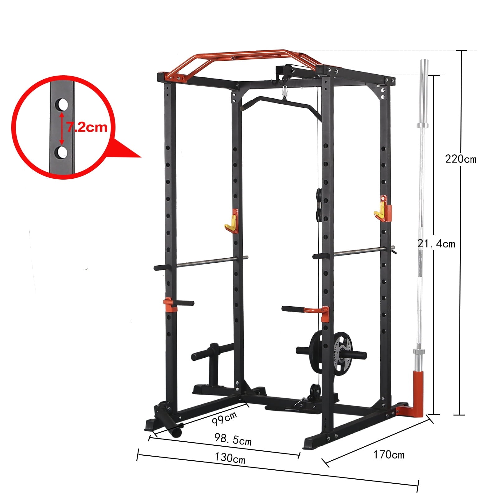 Best Multifunctional Barbell Rack 1400LBS Capacity Barbell Weight Rack Home Gym Fitness Adjustable Squat Rack Weight Lifting Bench Press Push-ups