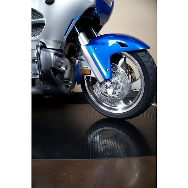 Rib 5 ft. x 10 ft. Midnight Black Vinyl Garage Flooring Cover and Protector