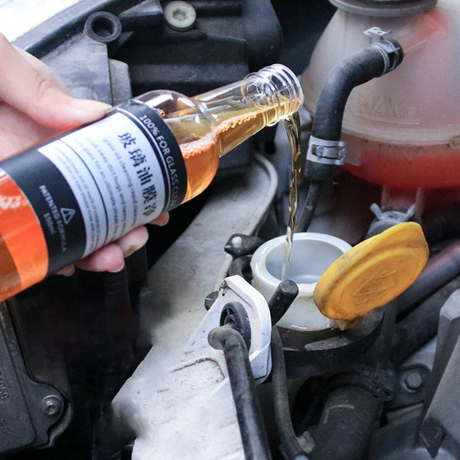 150ml Car Glass Oil Film Cleaner, Glass Film Removal Cream, Car Windshield Oil Film Cleaner, Glass Stripper Water Stain Remover 2pcs