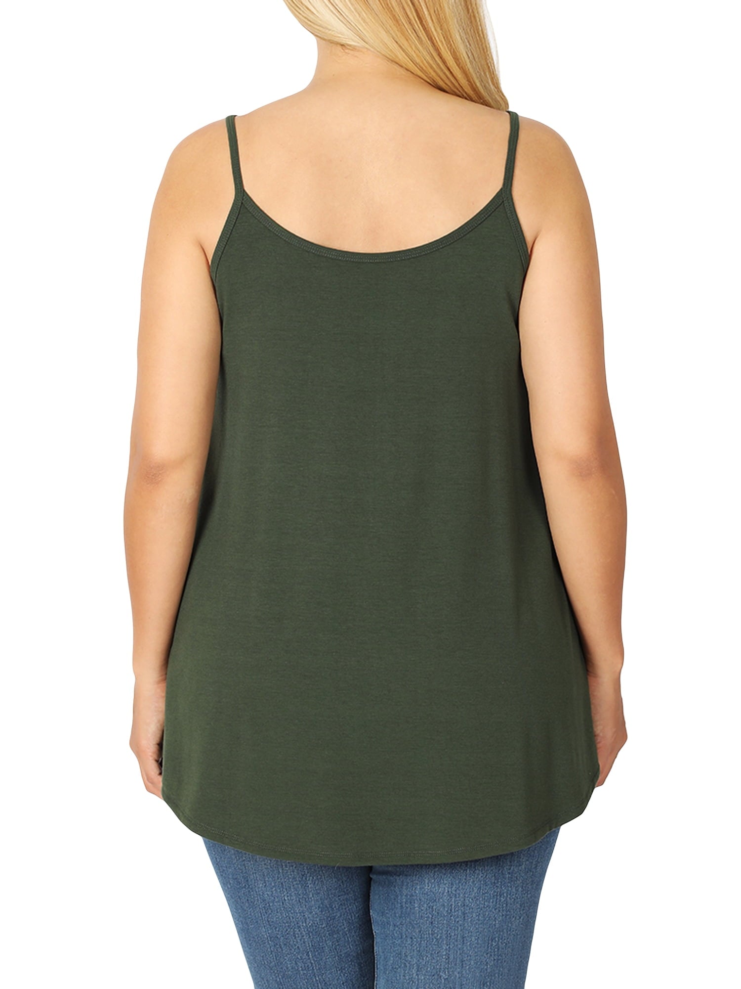 Zenana Women & Plus Front and Back Reversible Spaghetti Strap Flowy Cami Tank Tops