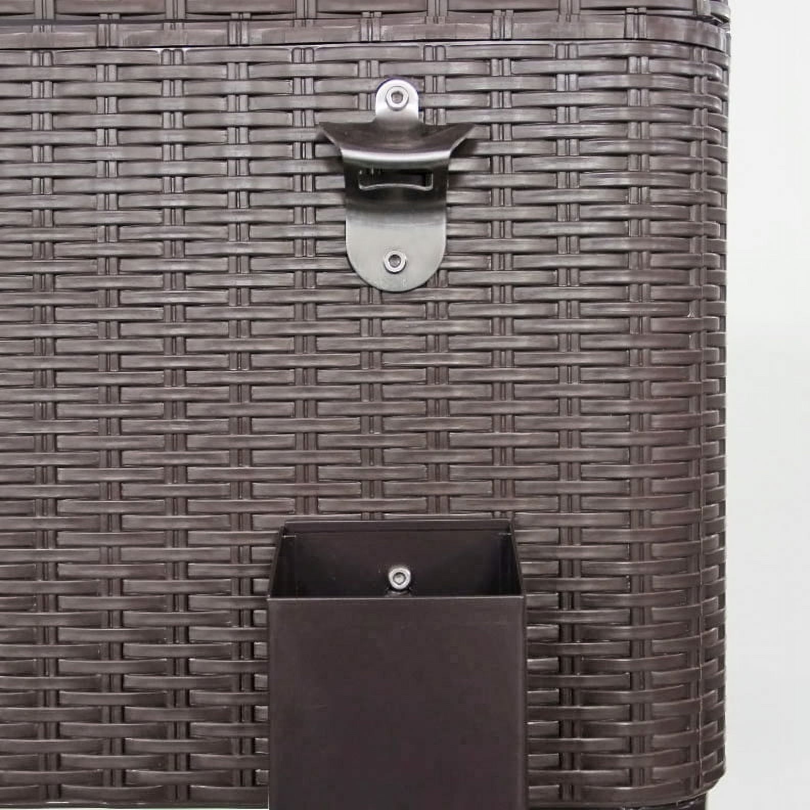 Home Aesthetics 80 Quart Qt Rolling Cooler Ice Chest  Beverage Cart, Dark Brown