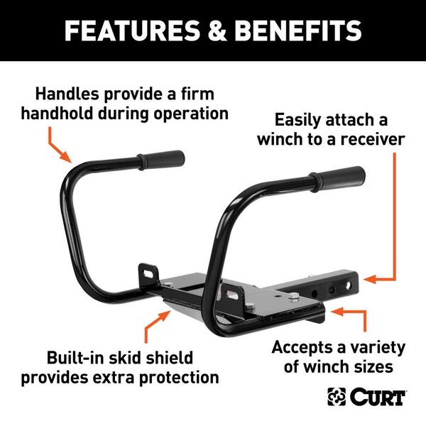 Hitch-Mounted Winch Mount with Handles (Fits 2
