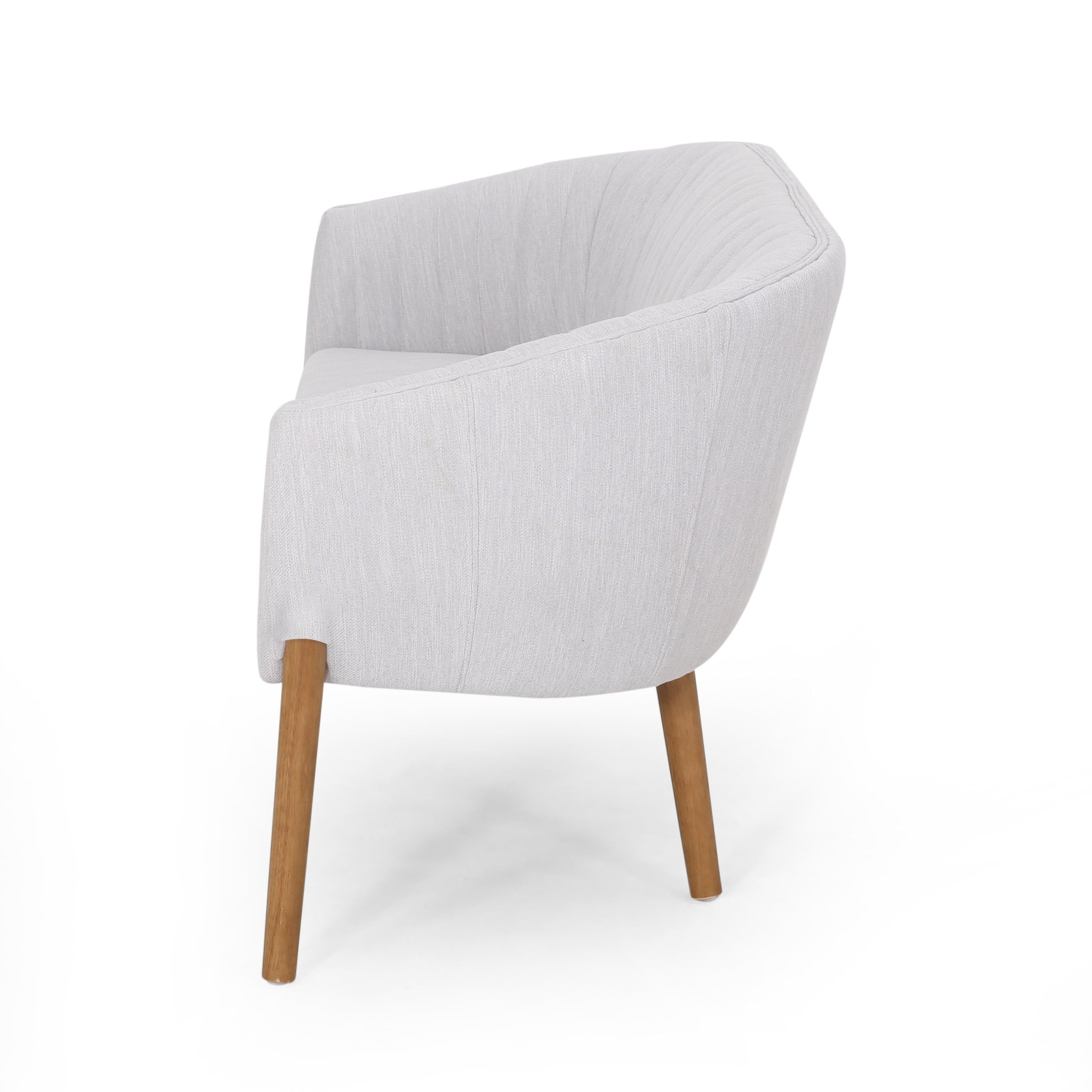 Noble House Nickolas Channel Stitch Fabric Loveseat, Mity Gray