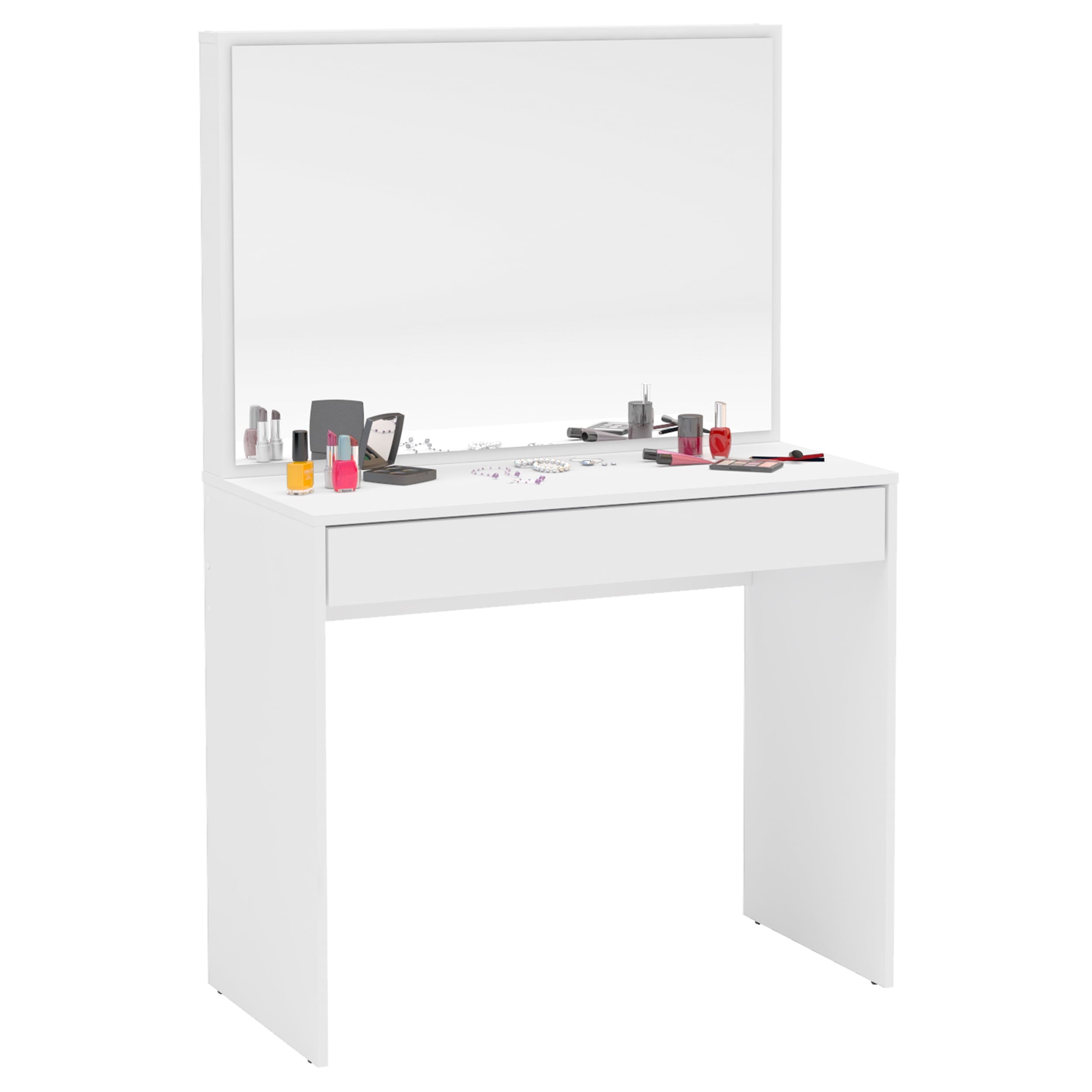 Polifurniture Virginia Modern Vanity Table, White Finish