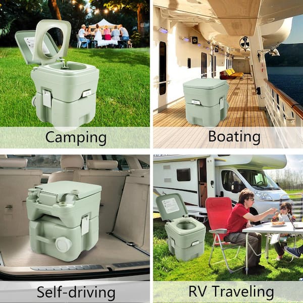 5.3 Gal. Portable Toilet No Leakage Porta Potty Outdoor Toilet for Travel and Camping