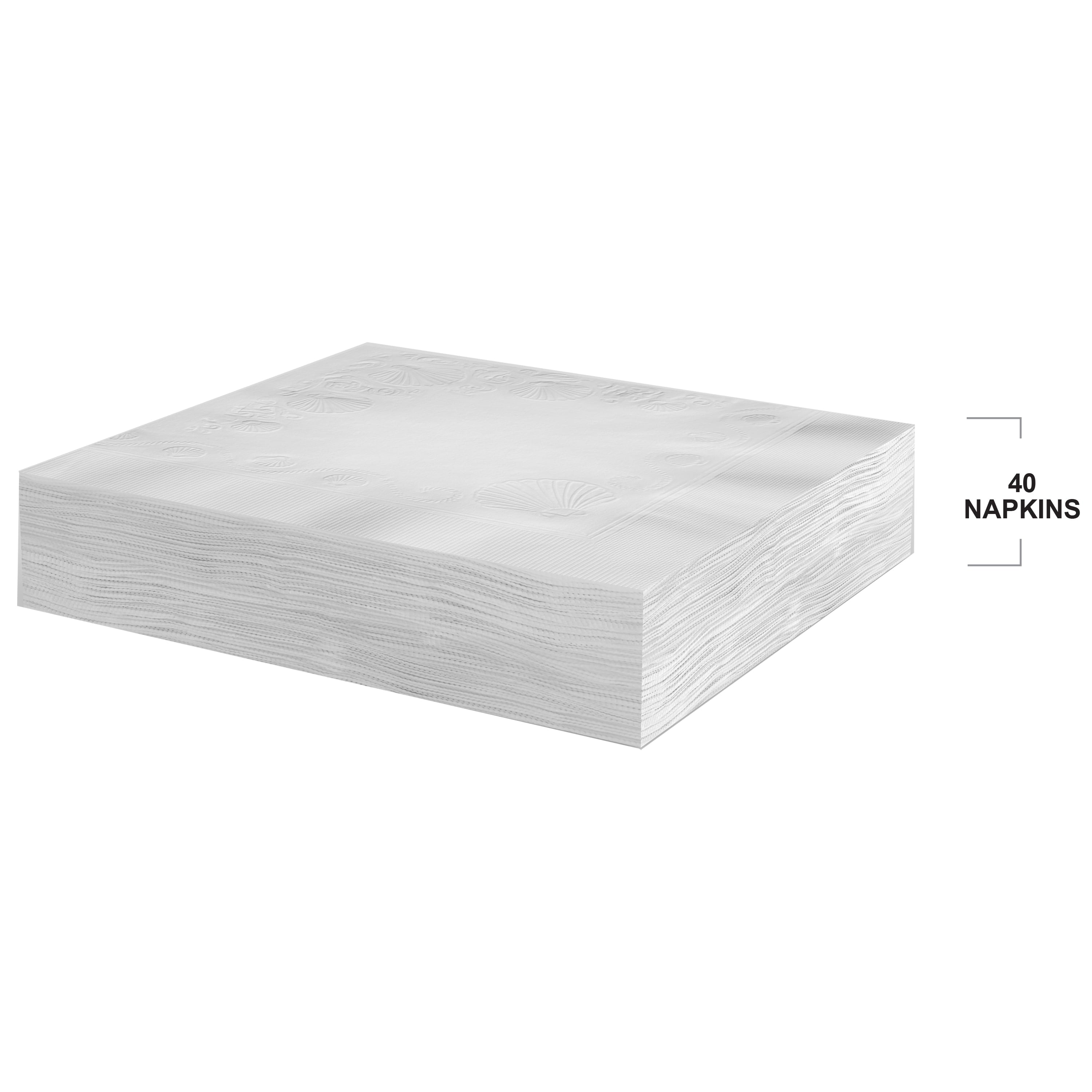 Vanity Fair Entertain Disposable Paper Napkins, White, 40 Count