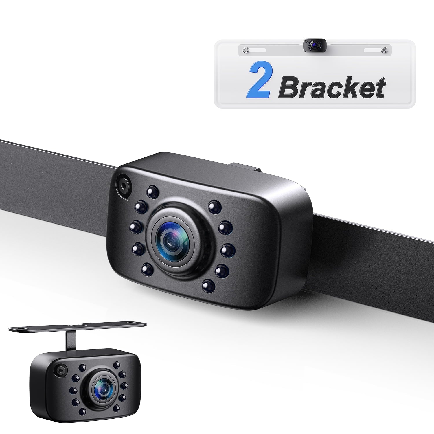 eRapta ERT01 HD Backup Camera for Car, Rear View Camera License Plate Reverse Camera for Truck Trailer SUV Pickup Universal Vehicles 149° Wide Angle Crystal Night Vision 9 Level Waterproof