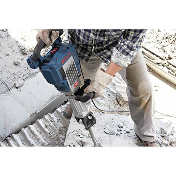15 Amp 1-1/8 in. Corded Concrete Electric Hex Breaker Hammer Kit with Hard Carrying Case with Wheels