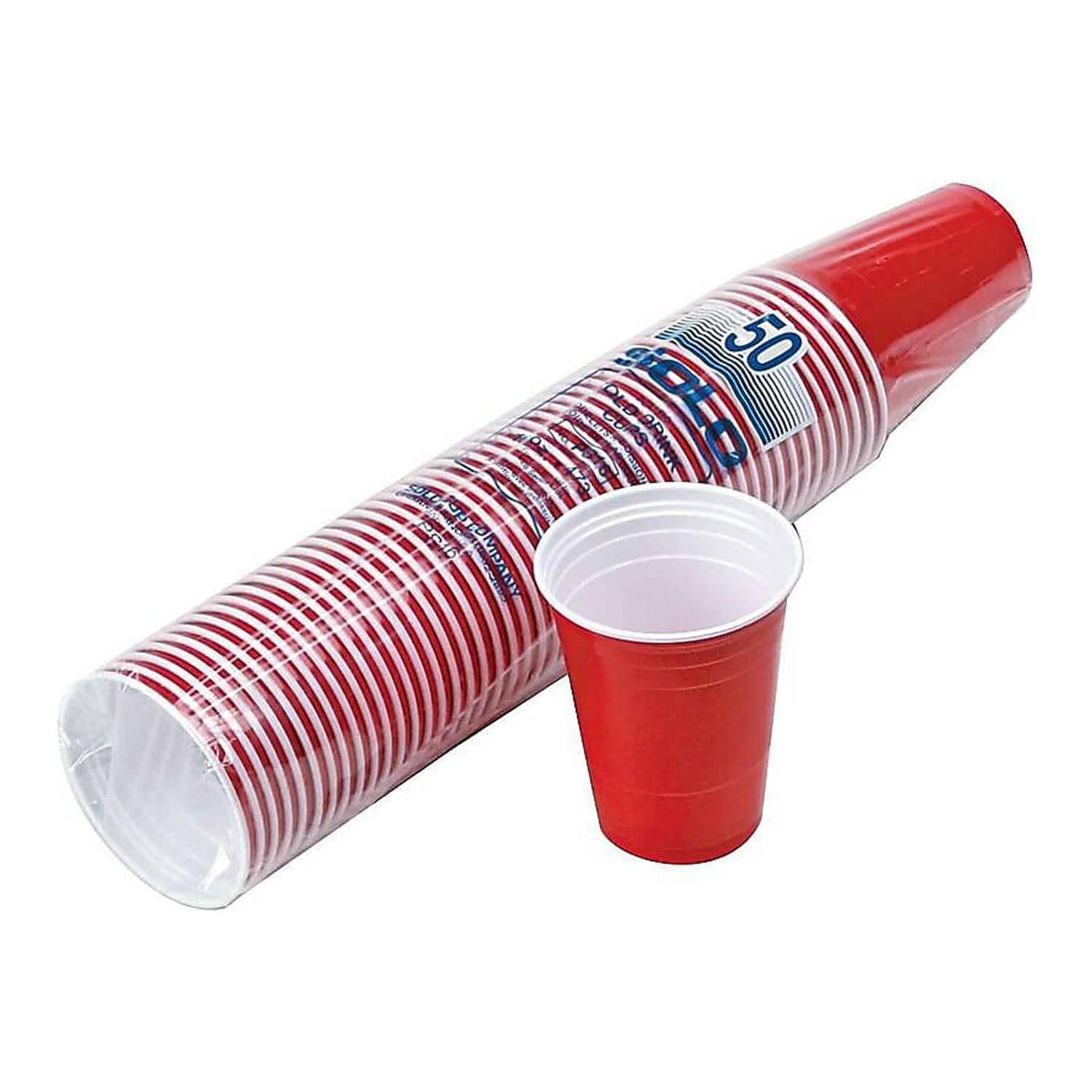 Solo Plastic Party Cold Cups 16oz Red 50/Pack P16RLR