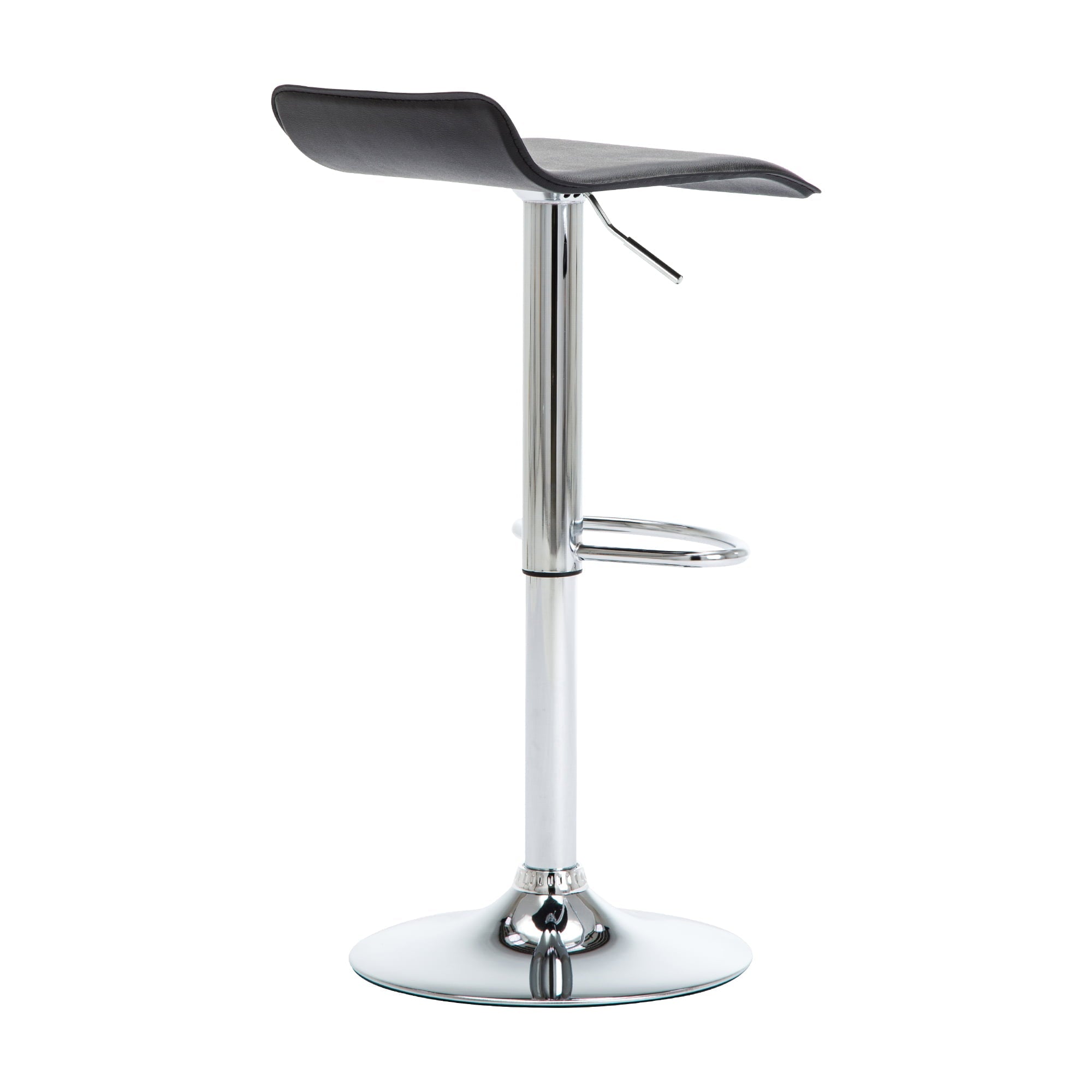 Adjustable Height Swivel Bar Stool Modern Black Bar ChairSet of 2