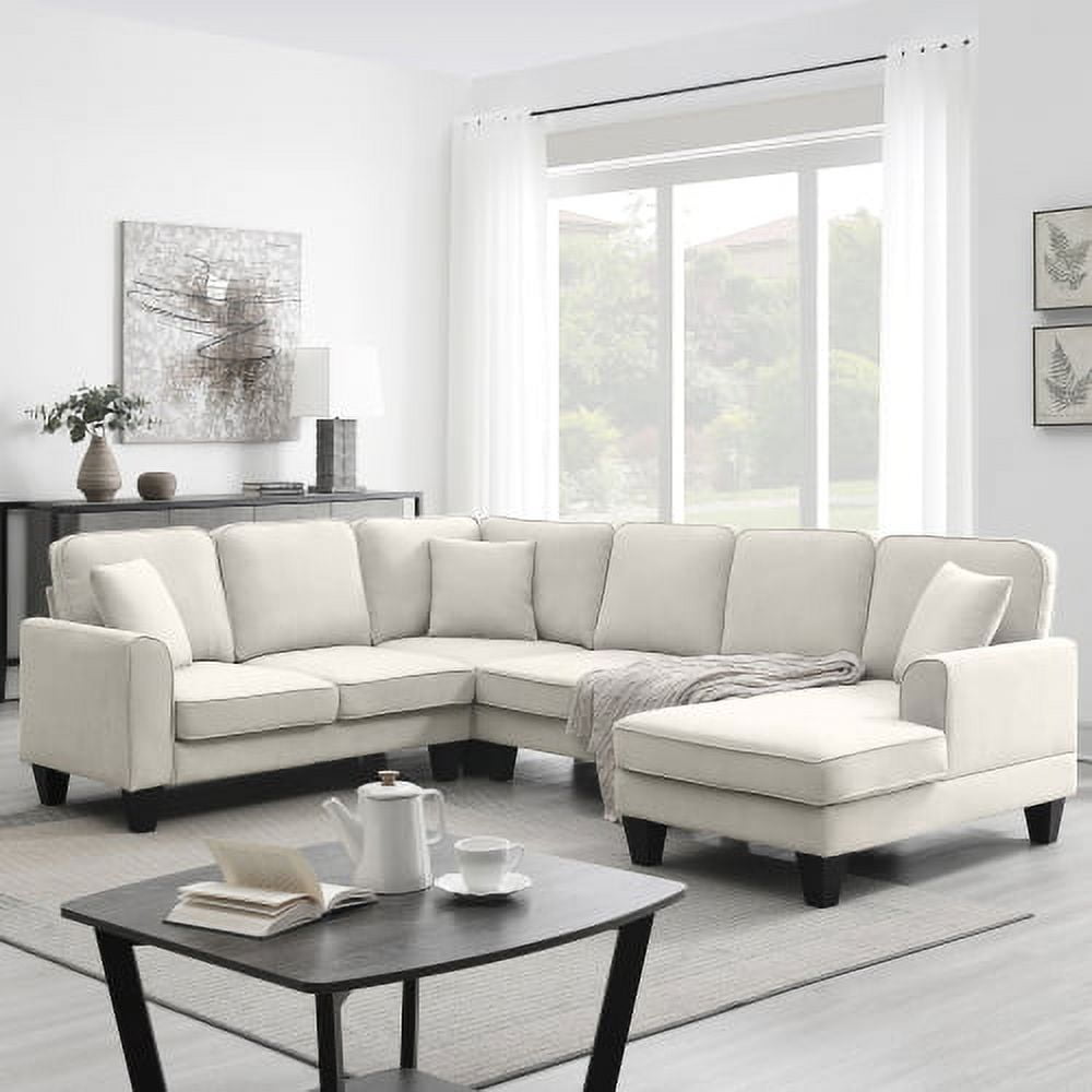 THINK 30,Convertible Sectional Sofa with Storage Ottoman, Modern Modular Sofa Sets L Shape Couches with 3 Pillows, for Living Room Furniture, Grey
