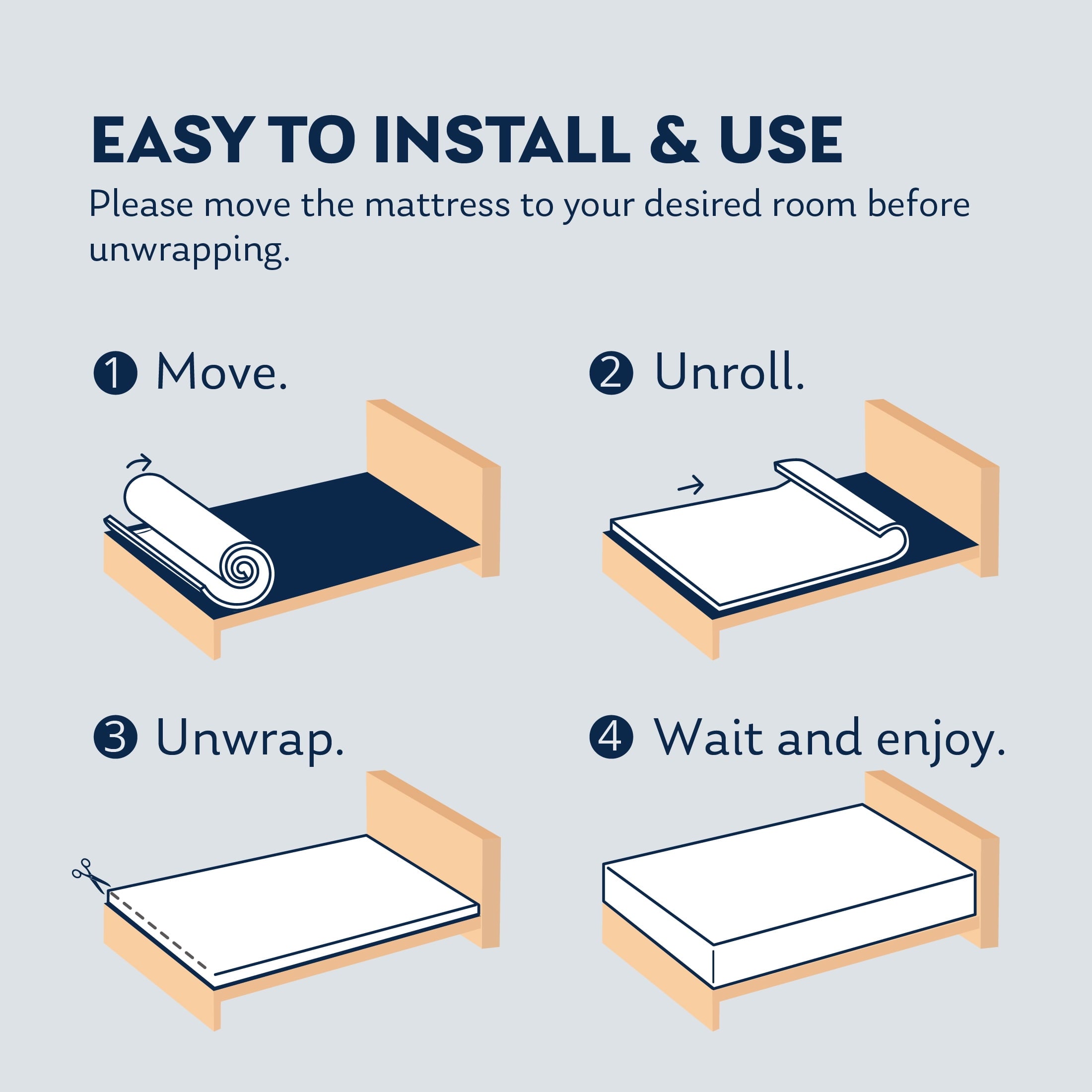 Ego Blue 8 inch Cooling Gel Memory Foam Mattress, Twin Mattress in a Box, Medium