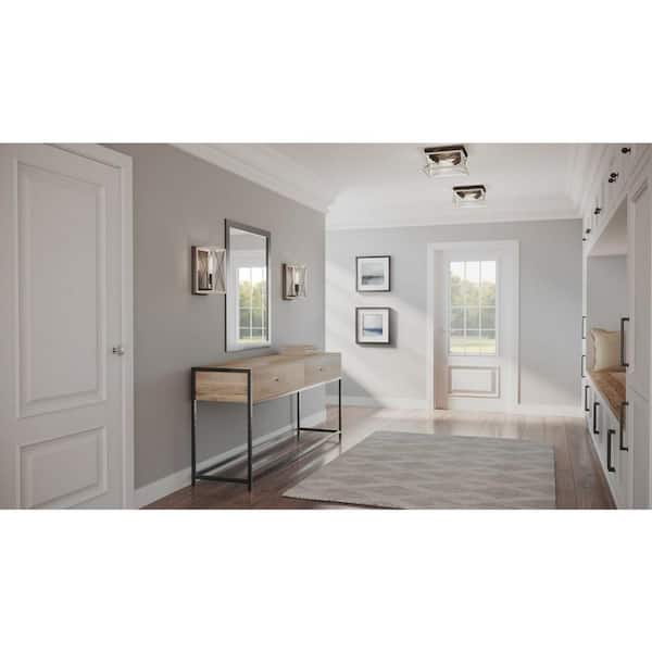 Briarwood Collection 2-Light Graphite Kitchen Farmhouse Ceiling Light Flush Mount