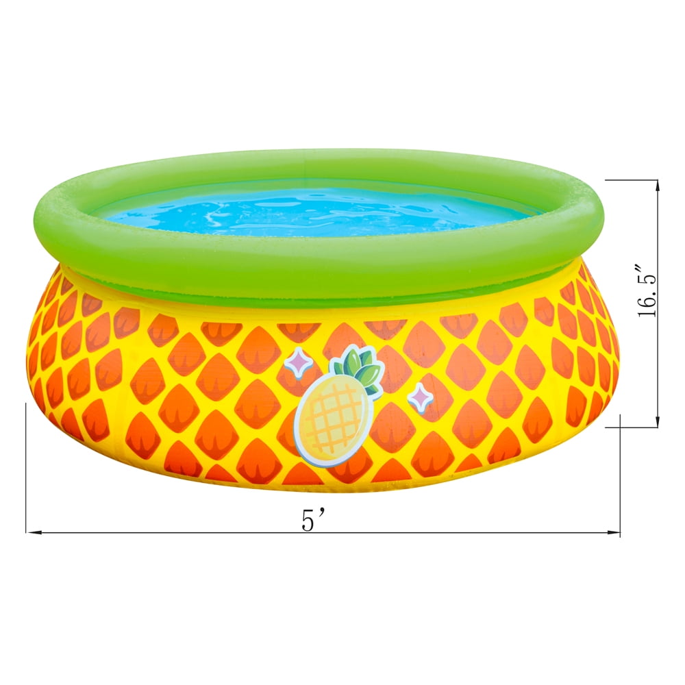 JLeisure Inflatable Round Pineapple Splash Kiddie Swimming Pool (2 Pack)