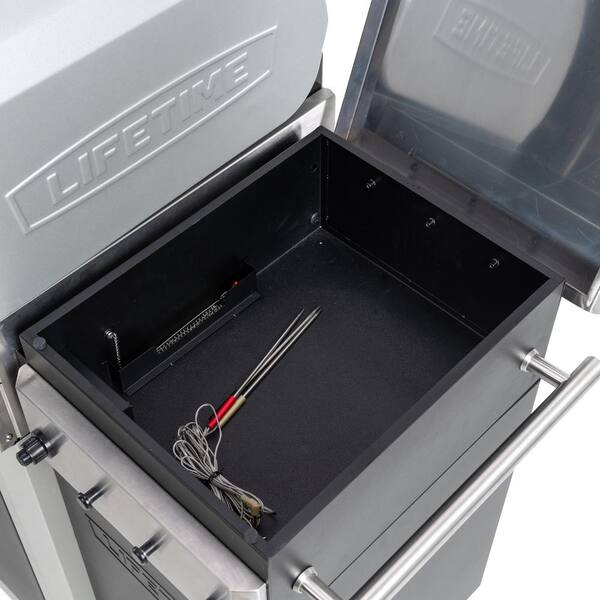 4-Burner Gas Grill and Pellet Smoker Combo in Black