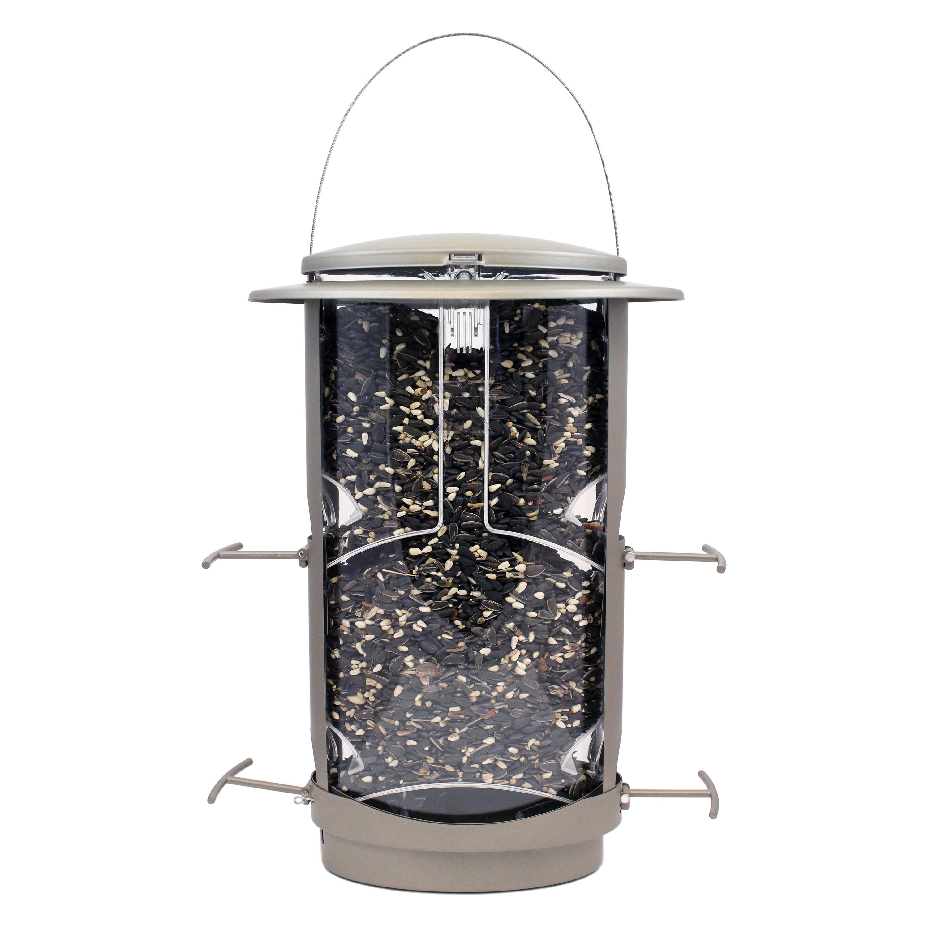 Squirrel-X, X1 Squirrel Resistant Wild Bird Feeder, 4.2 lb Seed Capacity, Satin Nickel Finish