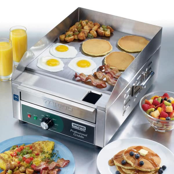 Silver Countertop Electric Griddle - 120-Volt, 1800-Watt (14 in. x 16 in. Cooking Surface)