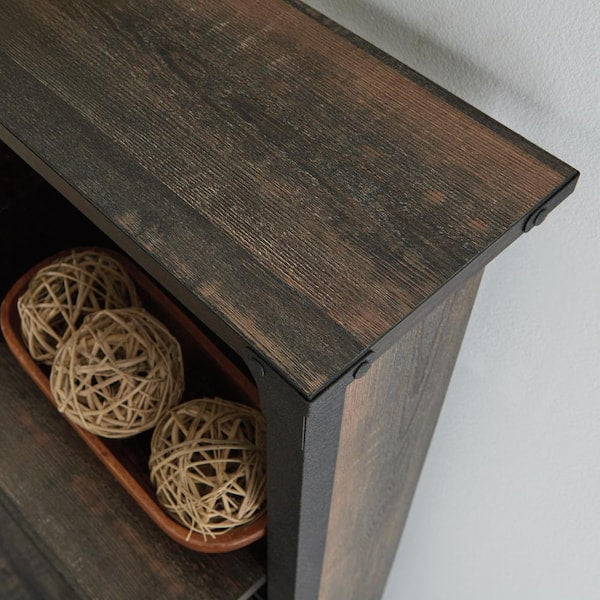 Steel River Carbon Oak Computer Hutch with Adjustable Shelves