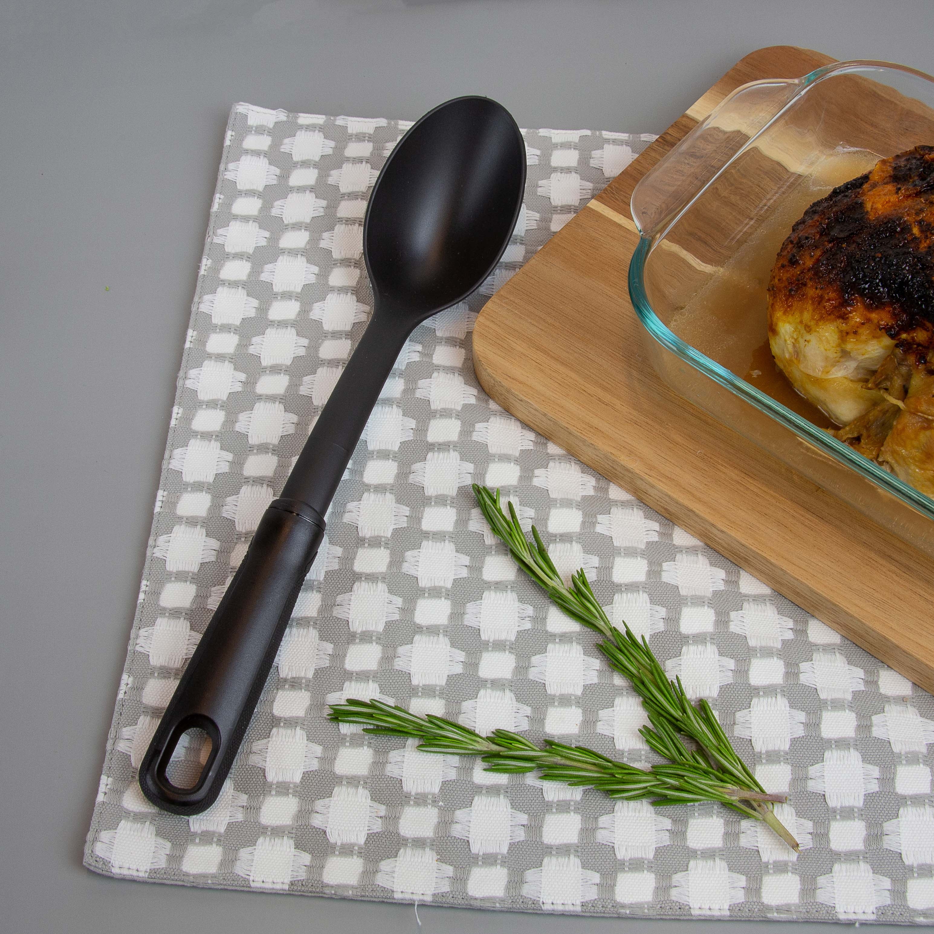 Mainstays Nylon Solid Basting Spoon, Soft-Touch Handle, Black, Dishwasher Safe