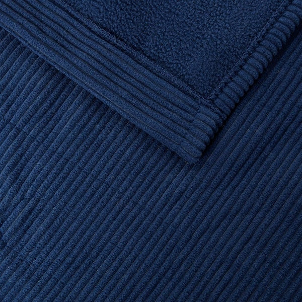 84 in. x 90 in. Electric Micro Fleece Navy Queen Heated Blanket