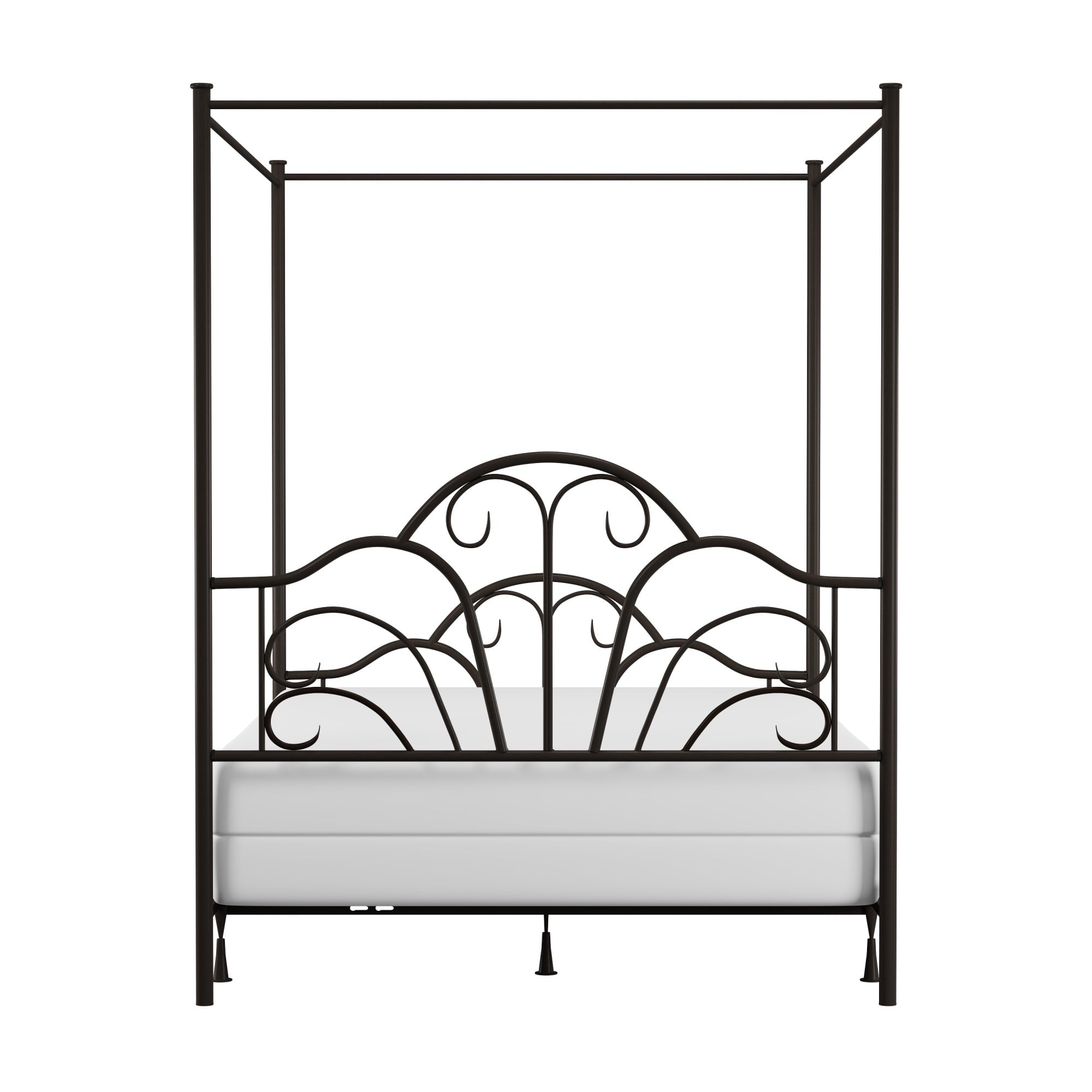 Desert Fields Dover Canopy Metal Bed Frame, Queen, Textured Black