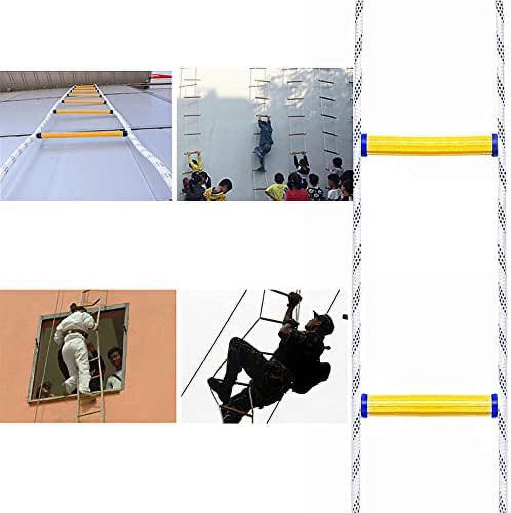 LUKEE 13FT Resin Emergency Fire Escape Ladder Fast to Deploy & Easy to Use Compact