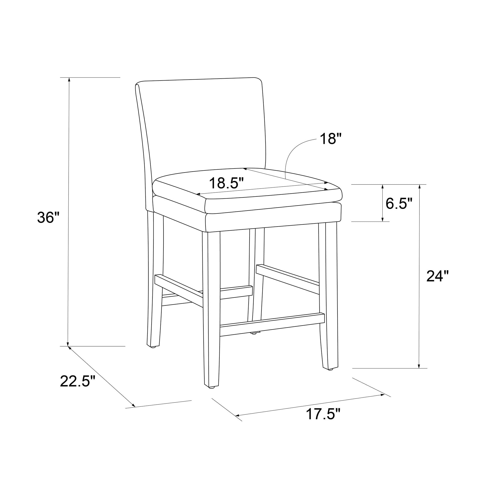 DHP Clark Upholstered Counter Height Bar Stool