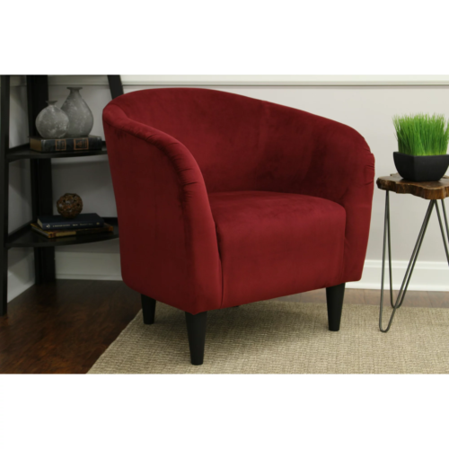 Microfiber Tub Accent Chair, Berry Red