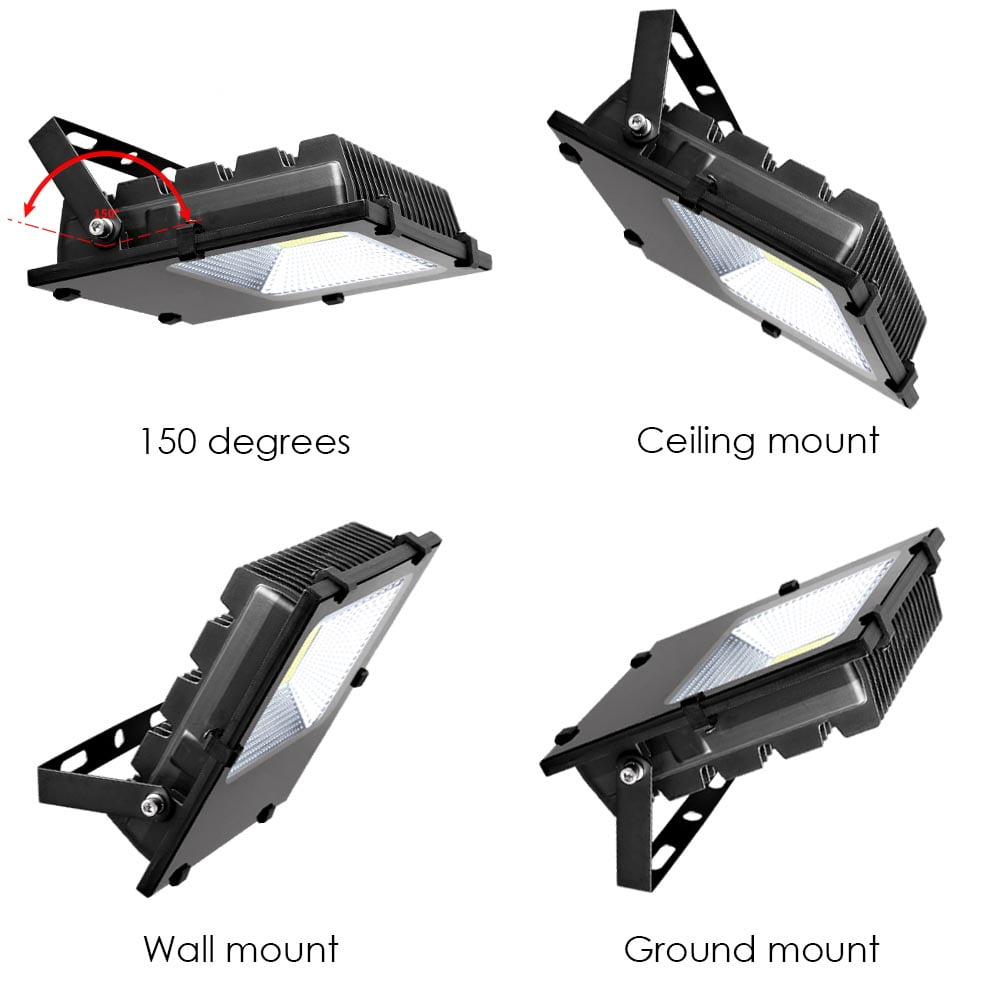 DELight 50W 2 Pack LED Flood Light 5000LM Lawn Security Spotlight Cool White 6500K IP66 150W Halogen Bulb Equivalent