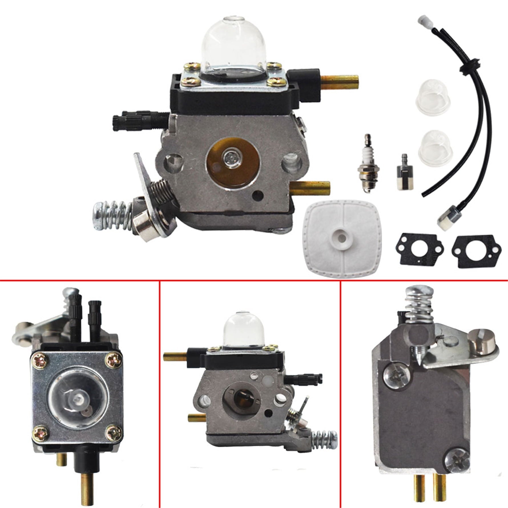 Carburetor C1U-K82 C1U-K54A Carb Fit for Mantis 7222 7222E 7222M 7225 Tiller Cultivators with SV-5C/2 Engines SV-5C/2 SV-5Ci/2 SV-6/2 TC-210 TC-210i 12520011822 12520013122 Carb with Fuel Line Gasket