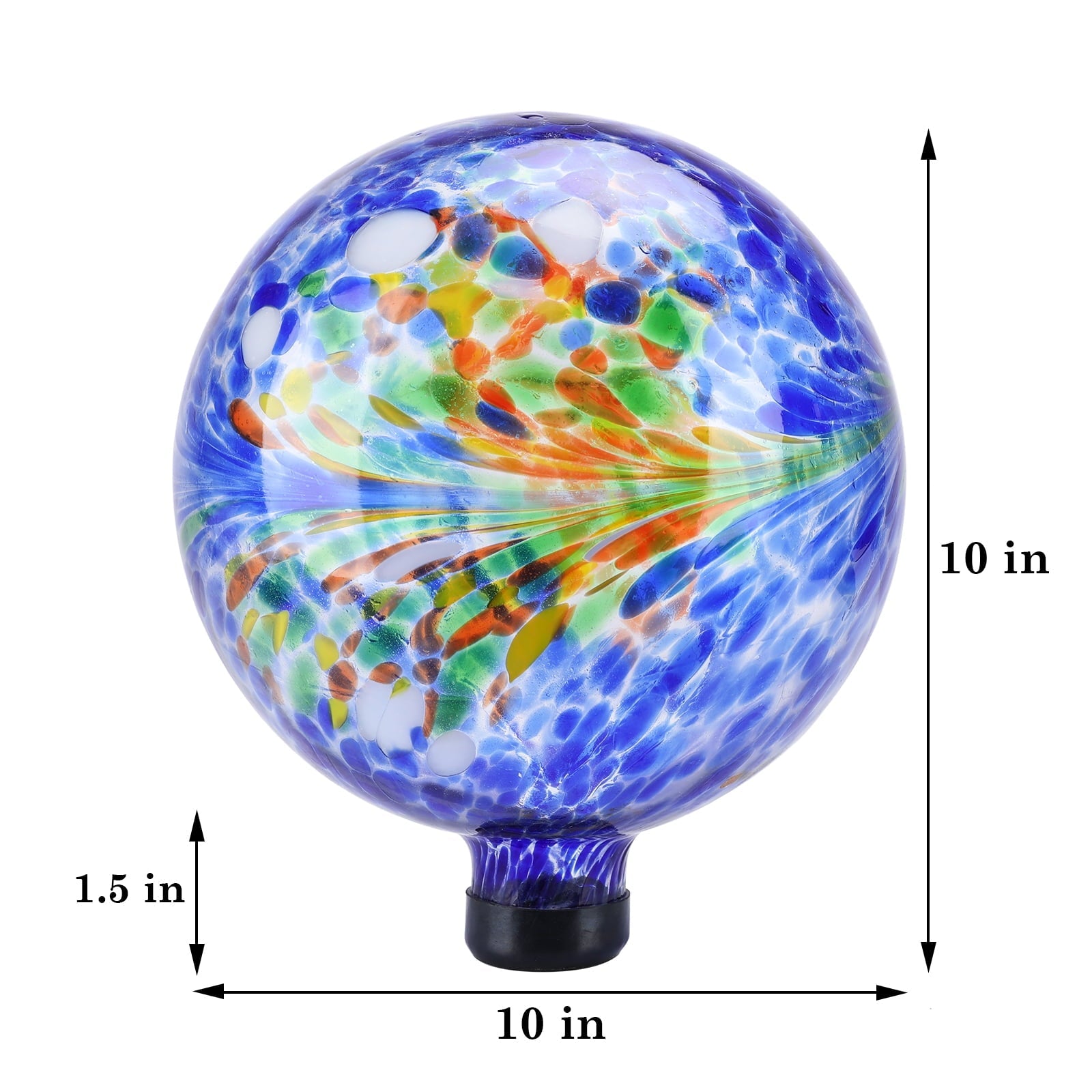 MUMTOP Gazing Ball 10 inch Colorful Glass Gazing Ball for Garden Decor