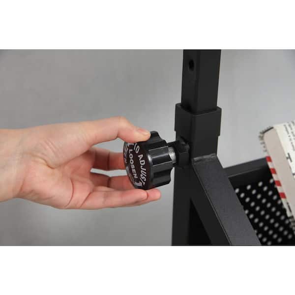 38.5 in. Rectangular Black Tempered Glass Adjustable Drafting Table Drawing Desk with 2 Drawer and Chair