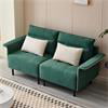 Canddidliike Upholstered Couches for Living Room, Modern Loveseat Sofa with Slope Arms for Small Spaces Soft Fabric Upholstery, Green