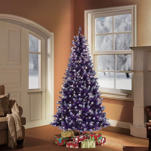 6.5 ft. Purple Pre-Lit Puleo Intl Fashion Artificial Christmas Tree