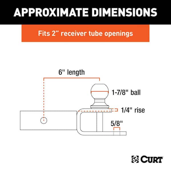 3-in-1 ATV Trailer Hitch Ball Mount with 1-7/8 in. Ball (2 in. Shank)