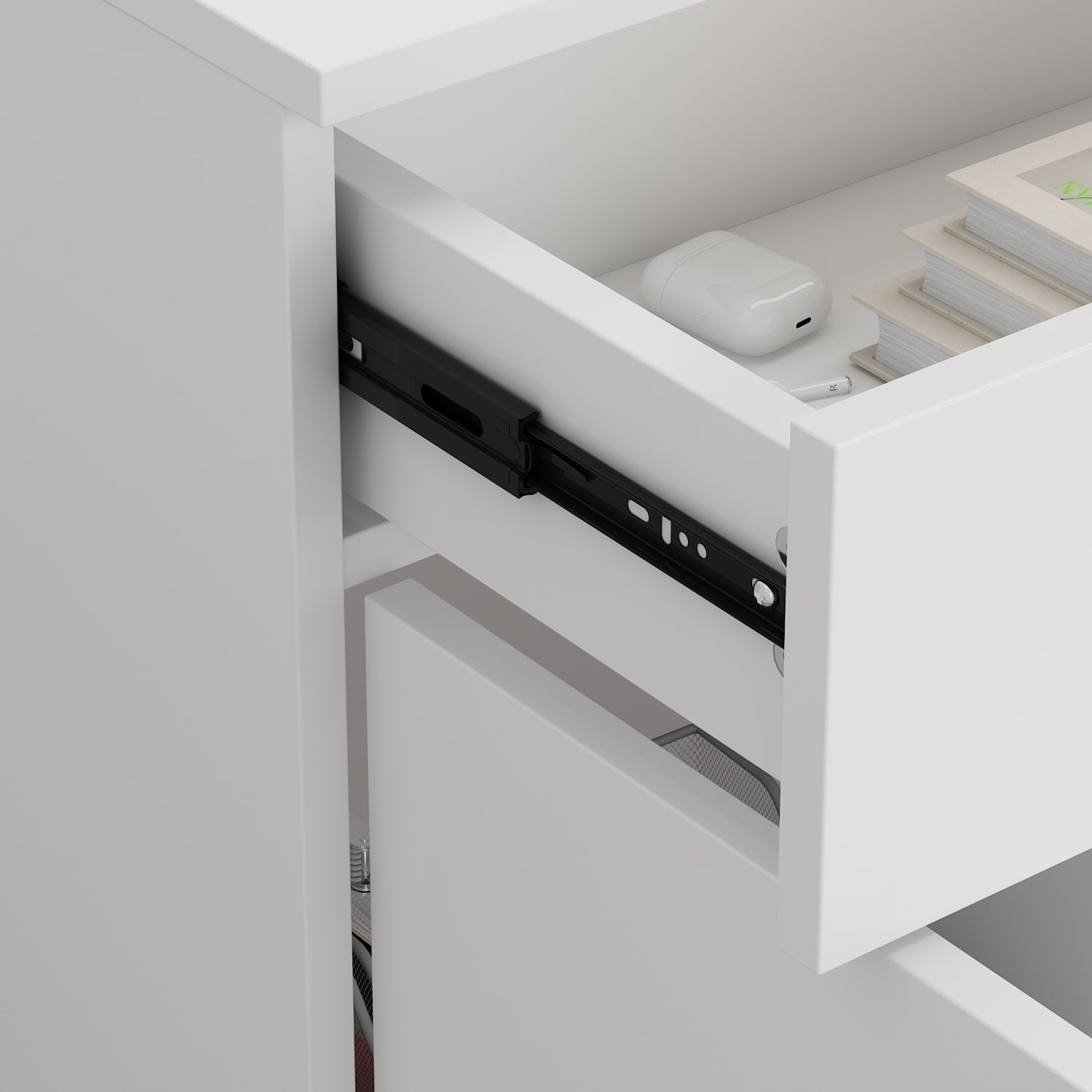 AIEGLE Reception Station Front Reception Desk with Counter White-Black 55.1