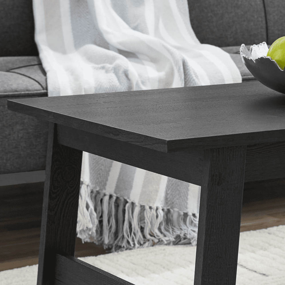 Mainstays Wood Rectangle Coffee Table, Black Finish