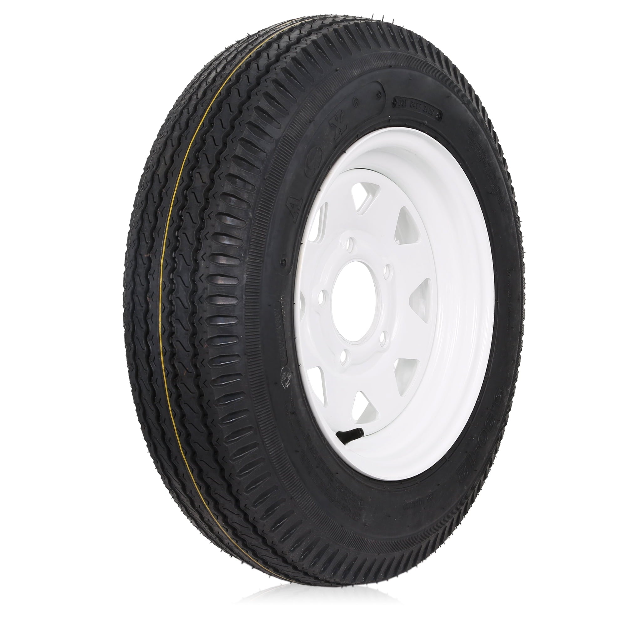 1Autodepot 5.3-12 5.3x12 530-12 5.30-12 Trailer Tires with 12'' Rims, 5 Lug on 4.5'', Load Range C, 6PR, Set of 2