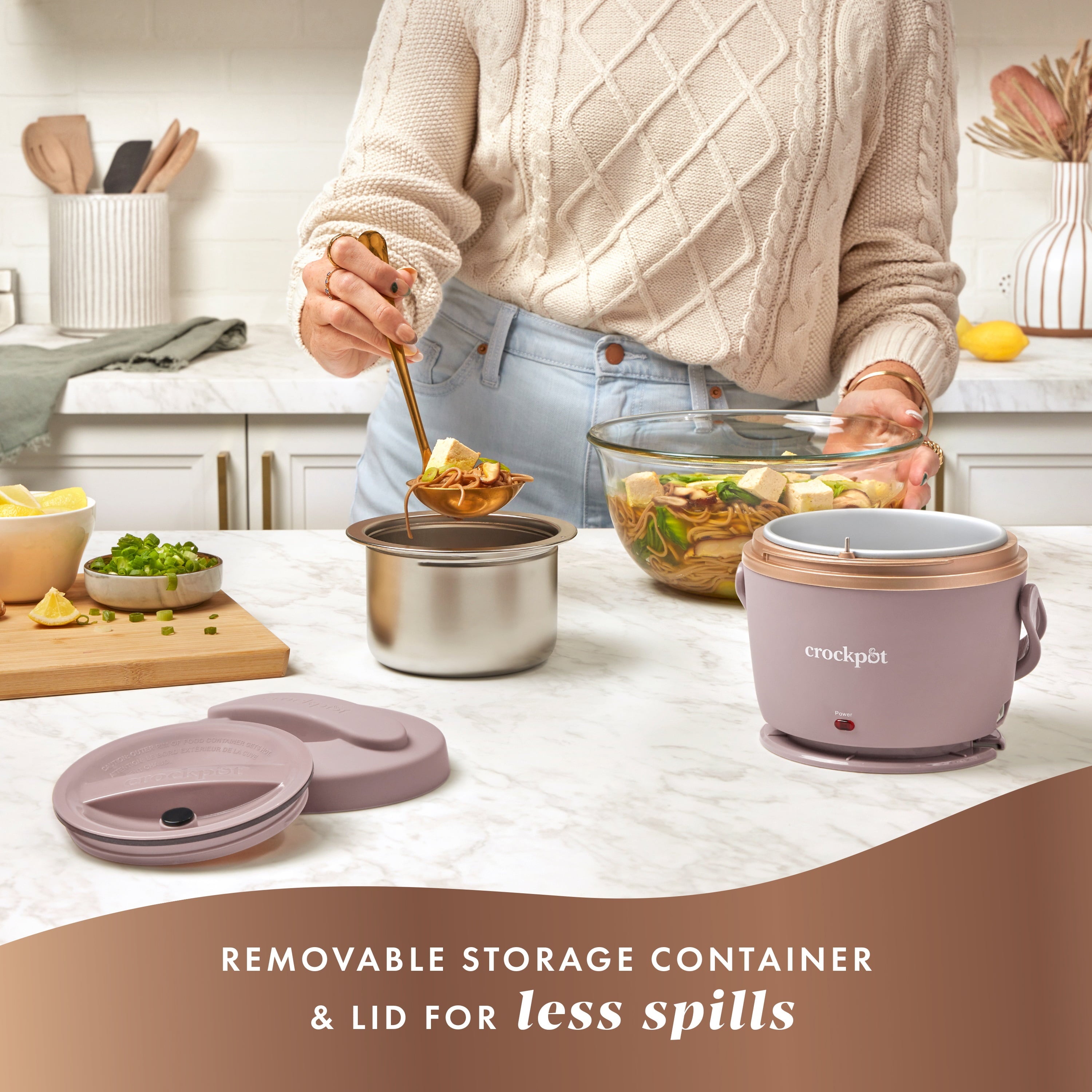 Crockpot 20-oz. Lunch Crock Food Warmer, Sphinx Pink (6.6 L x 6.6 W x 6.4 H)