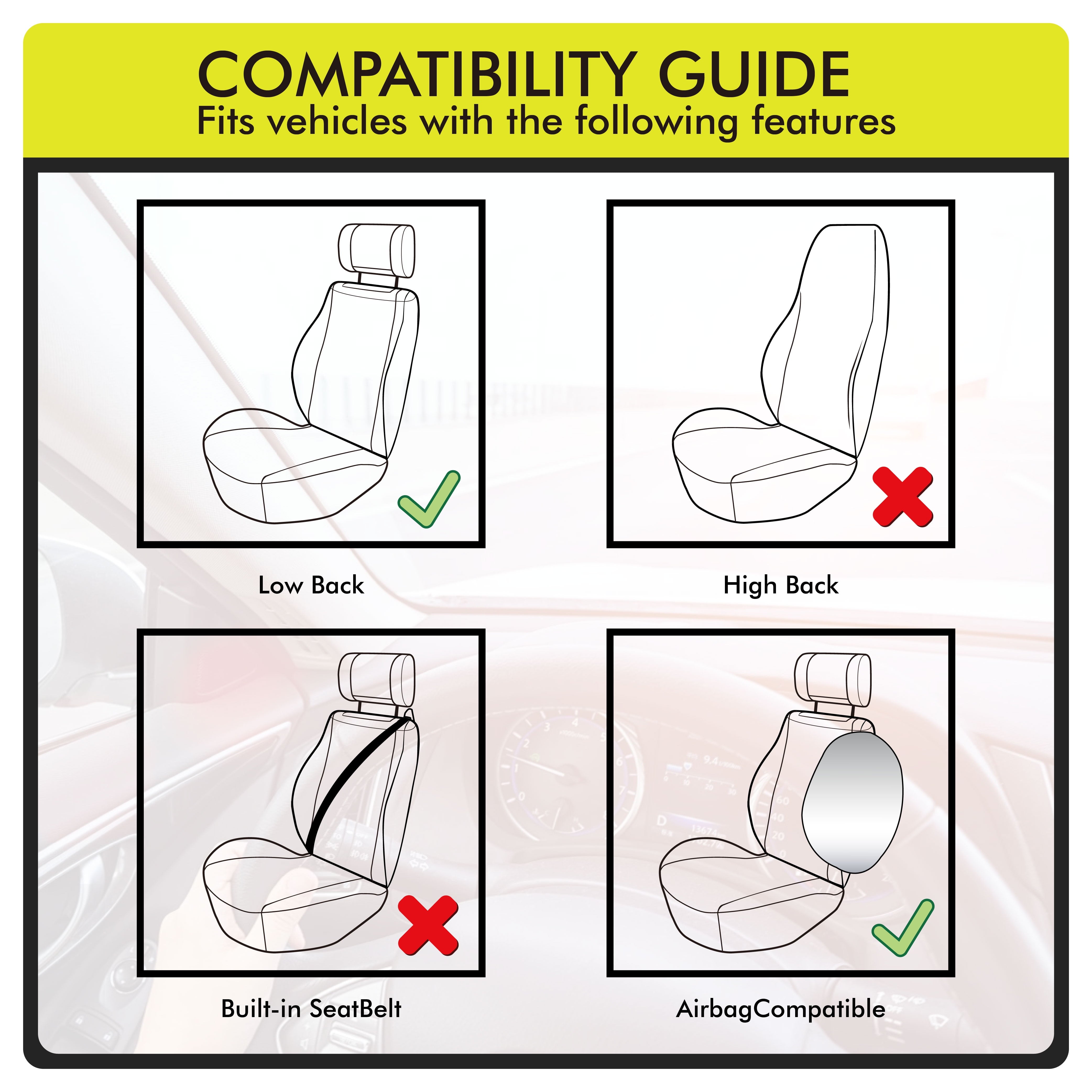 Auto Drive Flat Cloth Starry Galaxy Car Seat Covers, Set of 2, NASAZH35