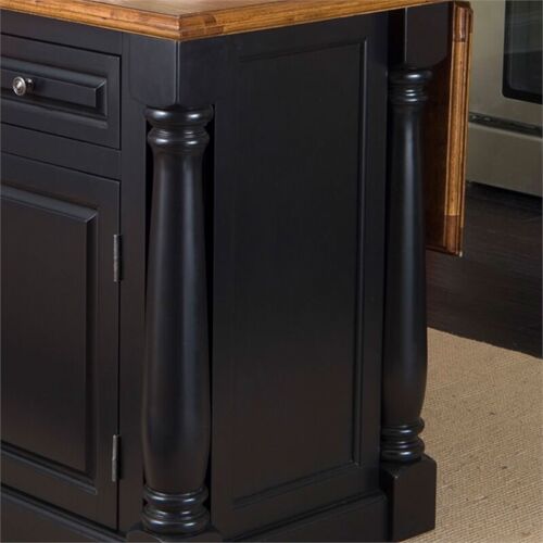 Homestyles Monarch Wood Kitchen Island in Black